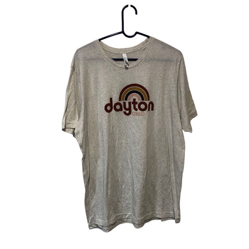 Dayton Ohio Canvas Size 2XL Pastel Rainbow T-Shirt